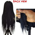 30" Knotless Braided Wig on 13x6 Swiss Lace Front: Realistic Beauty for Black Women