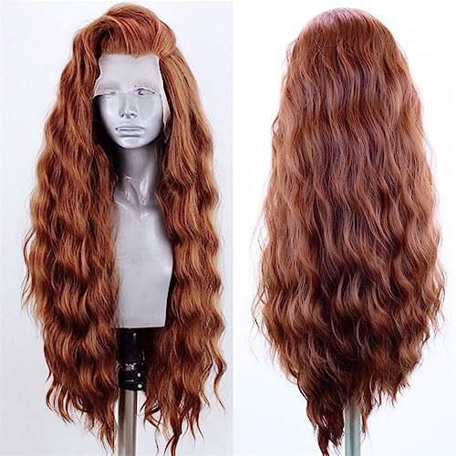 Elevate Your Style with Azedssw's Long Brown Wavy Lace Front Wigs - Natural Hairline, Perfect for Daily Use