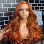 Ginger Orange Wave Wig - Stunning Lace Front Wig for Women, Pre-Plucked Hairline, Body Wave Beauty