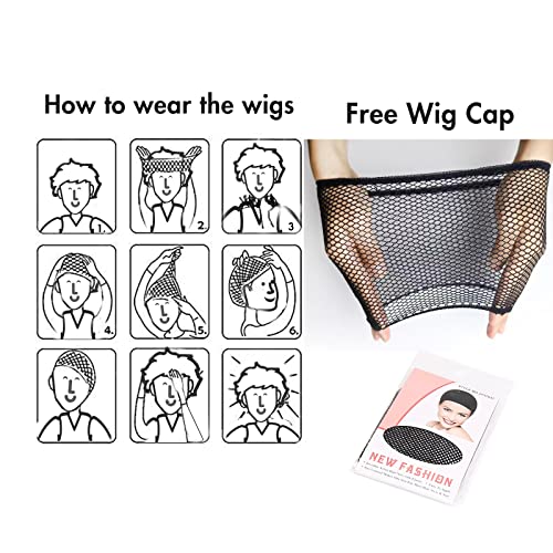 IEBIYO Men's Long Brown Wig, Middle Part Wavy Wig for Cool Men, Perfect for 60s 70s Hippie Look, Heat Resistant Synthetic Halloween Costume Wig