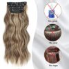 Not Tangled 20-Inch Honey Blonde Mixed Light Brown Synthetic Hair Extensions – 4PCS Thick Clip-ins for Full Head Glamour
