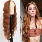 Long Wavy Hair Ginger Color Synthetic Lace Front Wigs