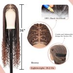 Get the Best of Both Worlds with 36" HD Full Lace Braided Wigs: Boho Curly Ends and Knotless Box Braids in Ombre Brown