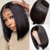 Woman's Romance 10-inch Straight Bob Wig - 180% Density, HD Transparent Lace, Pre-Plucked for a Natural Black Delight