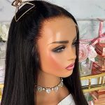 Bold Black Beauty: 22-Inch Long Silky Straight Lace Front Wig for Black Women