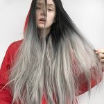 Bold and Beautiful: 24-Inch Long Ombre Gray Lace Front Wig with Dark Roots - Stunning Synthetic Wig for Black Women
