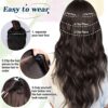 SHUOPUS Chocolate Brown Hair Extensions - 24 Inches of Clip-In Luxury for a Stunning, Long Wavy Look