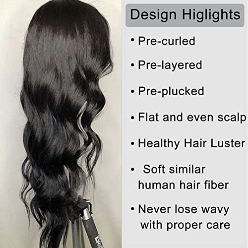 HD Lace Front Synthetic Wigs - Long Body Wave Hair for Black Women