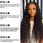 Glamorous Waves Unleashed: ESIWONHAIR Deep Wave Lace Closure Wigs – Brazilian Virgin Beauty (16 Inch)