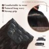 Transform Your Look: Dark Brown Clip-In Hair Extensions - 4PCS Set of 20 Inch Synthetic Long Wavy Hair for Instant Volume