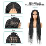 Humistwbiu Double Lace Front Box Braid Wig - Japan-made 36 Inch Knotless Braided Wig with Baby Hair (Color 1B)
