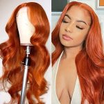 88J Ginger Color Lace Front Wigs - 22 Inch Body Wave Wig, 13x4 Glueless Pre Plucked Remy Human Hair Wig with Baby Hair for a Fashionable Fall Look