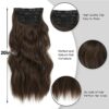 Chestnut Brown 20-Inch Wavy Clip-In Hair Extensions - 4PCS Thick Hairpieces