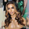 AimeileMiss Lace Front Wigs - Black Wig with 27#Blonde Streak for Natural Beauty and Versatility