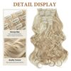 7 Pcs Clip in Hair Extensions Synthetic Full Head Curly Wavy Hairpiece 20 Inch for Women Dirty Blonde