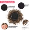 Hairstyle with a Light Smoky Brown Curly Hair Bun - Easy-to-Use Synthetic Ponytail Extension for Instant Elegance