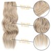20-Inch Long Wavy Hair Extensions - Clip-Ins for Instant Volume and Length in Ash Blonde Mix Bleach Blonde
