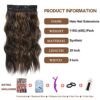 Upgrade Your Look with Halo Hair Extensions – 20 Inch Chestnut Brown with Blonde Highlights, Invisible Wire Hair Extensions for Quick, Natural Wavy Styles