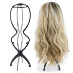 Set of 2 Portable 19.7" Tall Wig Stands - Collapsible High Holders for Long Wig Storage and Elegant Display