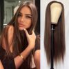 Brown Color Lace Front Wigs - Long Straight Heat