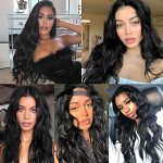 Black Lace Front Wigs for Women 130% Density Long Wavy Synthetic Wig 28 inches