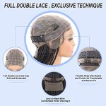 24" Lace Front Square Knotless Box Braided Wigs - Easy to Install, Stylish Curly Ends, and Money-Saving