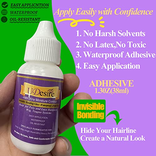 Invisible Bonding Glue - Waterproof and Oil-Resistant Light Hold for Natural-Looking Hair Systems