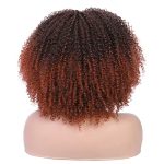 Hanne Fashion Kinky Curly Wig with Bangs - Ombre Auburn Afro Bomb Curly Wig for a Charming Daily Look