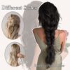 Transform Your Look: Dark Brown Clip-In Hair Extensions - 4PCS Set of 20 Inch Synthetic Long Wavy Hair for Instant Volume