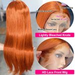 28-inch Ginger Orange HD Lace Front Human Hair Wig - Pre Plucked, Glueless, and Stylishly Versatile for Black Women