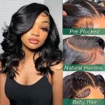 Douyin Bob Wig - 14 Inch HD Lace Front Human Hair Wig, Pre-Plucked, and Glueless for Ultimate Comfort and Style