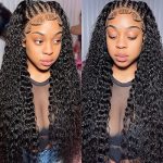 26-Inch HD Transparent Deep Wave Lace Front Wigs - Brazilian Virgin Human Hair