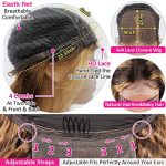 Iris Queen Highlight Honey Blonde Brown Human Hair Wigs: 4x4 Curly Transparent HD Lace Front Wigs