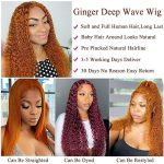 20 Inch Ginger Curly Lace Front Wig Human Hair - Summer-Ready 13X4 Ginger Orange Wet and Wavy Lace Front Wig with 180 Density