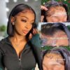 Premium 10-Inch Straight Bob Wig! Embrace Natural Beauty with 180% Density, HD Transparent Lace, and Unprocessed Brazilian Human Hair