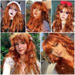 Ginger Orange Loose Wave Wig with Wispy Bangs for Fashion-Forward Women
