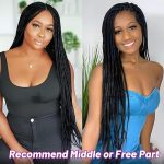 SUPERNOVA Glueless Box Braided Wig - Long Synthetic 4x4 Lace Front Braided Wig with Baby Hair (Natural Black)