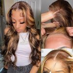 HUANGZIYA Quick Glam Ombre Honey Blonde Lace Front Wig - Effortless Elegance in 15 Seconds