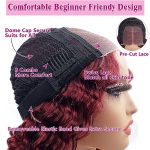 99J Wear and Go Glueless Wig - Burgundy Deep Wave Lace Front Wigs for Effortless Elegance