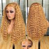 Annivia's 26-Inch Honey Blonde Curly Lace Front Wig – Pre-Plucked, Deep Wave, and Comfortable Wear