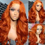 Orange Ginger Lace Front Wigs - 100% Human Hair, Body Wave, and Vibrant #130 Color - Perfect for Every Occasion