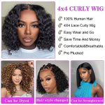 12-inch Curly Lace Front Wig, 150% Density, Brazilian Virgin Hair for Natural Beauty