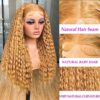 Annivia's 26-Inch Honey Blonde Curly Lace Front Wig – Pre-Plucked, Deep Wave, and Comfortable Wear