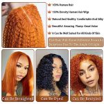 26inch Ginger Curly Lace Front Wig Human Hair - HD Lace, Burnt Orange Color, Pre Plucked, 180% Density Deep Wave Wig 🧡💇‍♀️