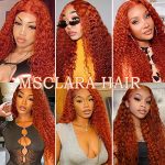 13x4 Ginger Deep Wave Lace Front Wigs – 24 Inch True-Length Orange Colored Glueless Wigs for a Vibrant Appearance