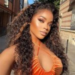 Curly Synthetic Lace Front Wigs Kinky Curly Mix Brown Wig for Black Women Kanekalon Heat Resistant Hair Party Daily Makeup Wigs 26inch