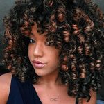 14 Inch Shoulder-Length Kinky Curly Wig with Bangs