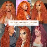 Ginger Curly Lace Front Wigs – 20 Inch True to Length Deep Wave Wig for a Charming Transformation