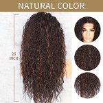 Curly Synthetic Lace Front Wigs Kinky Curly Mix Brown Wig for Black Women Kanekalon Heat Resistant Hair Party Daily Makeup Wigs 26inch