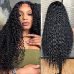 26-Inch Black Long Curly Lace Front Wig - Perfect